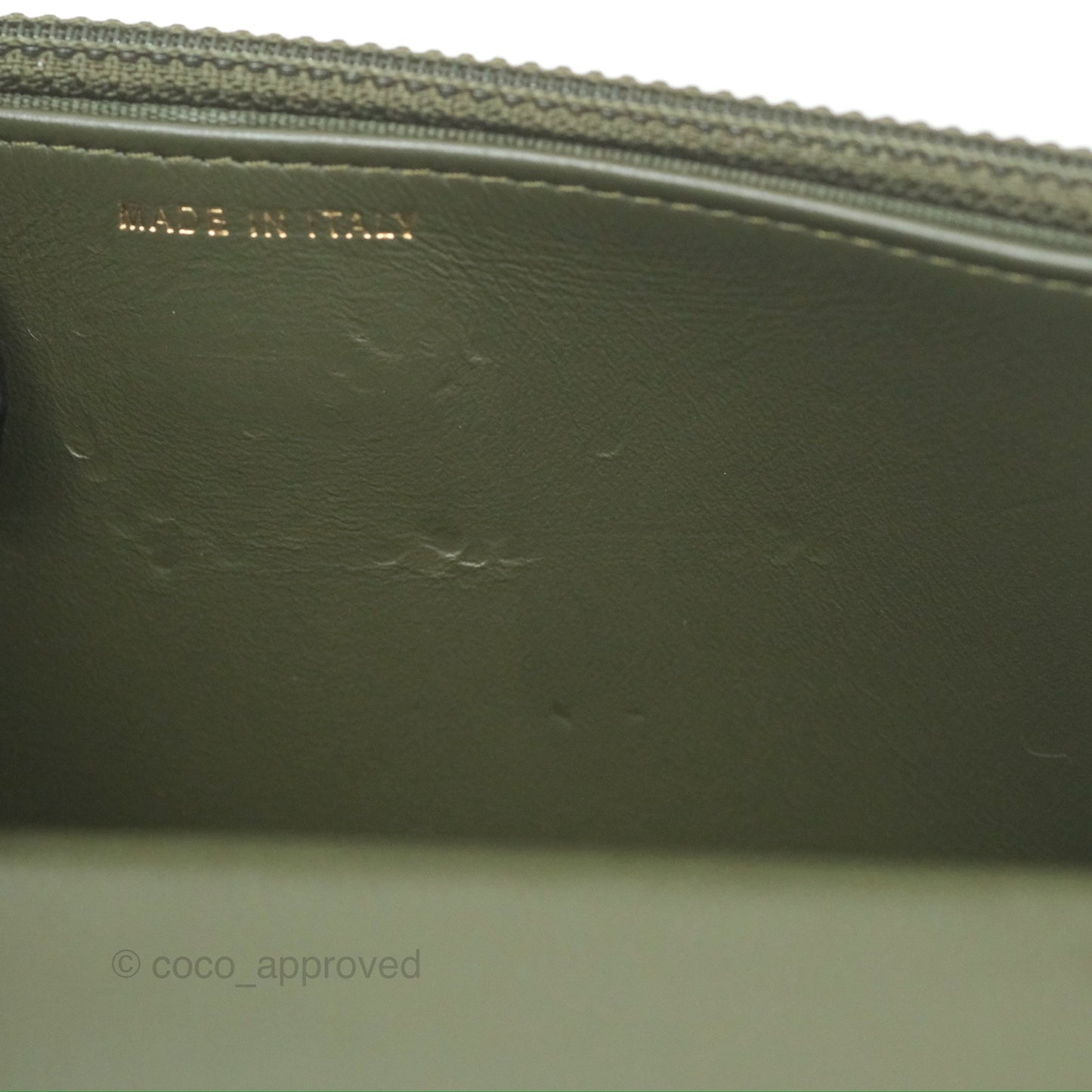 Chanel Coco First Wallet On Chain WOC Dark Olive Green Caviar Gold Hardware 22K