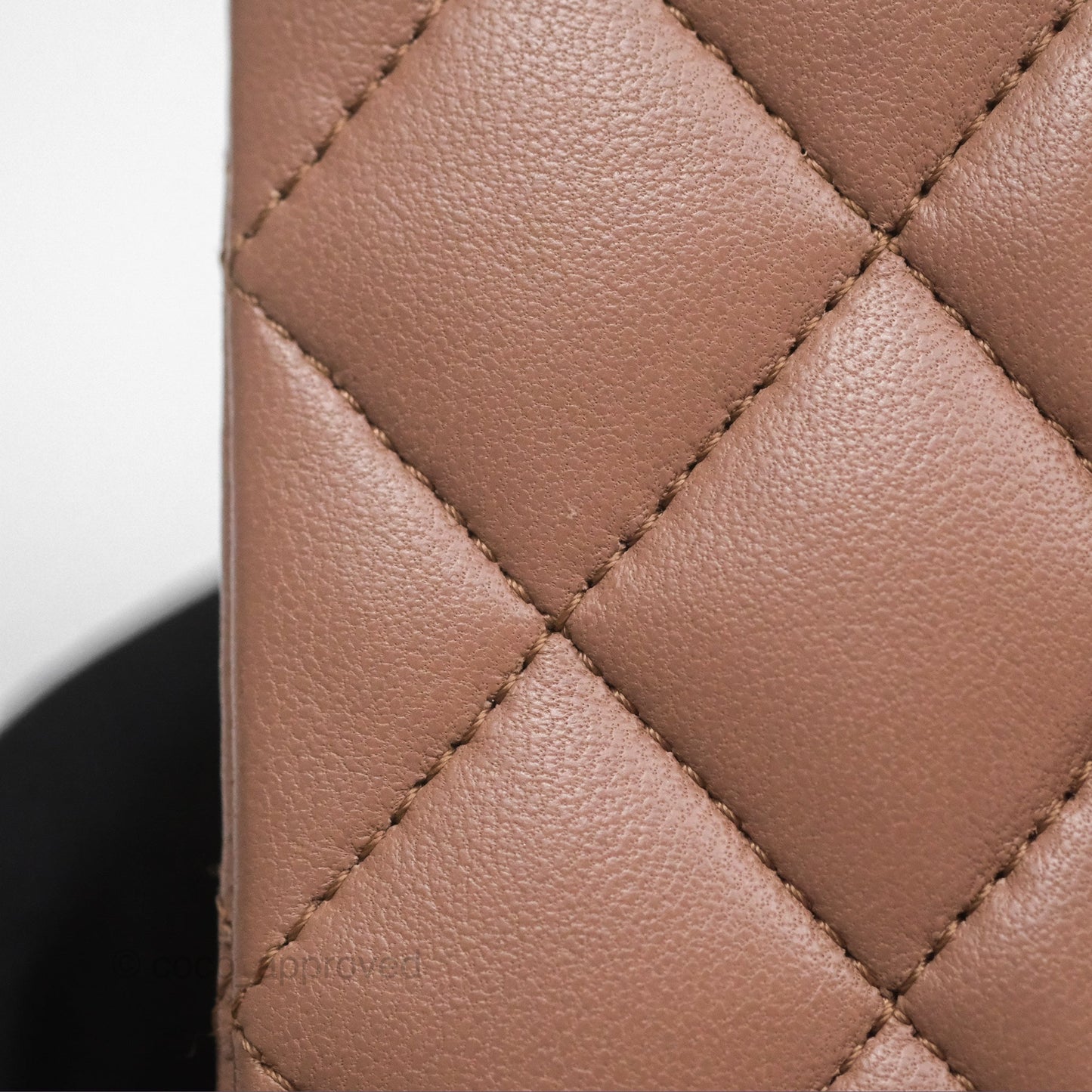 Chanel Classic M/L Medium Flap Quilted Dark Beige Lambskin Gold Hardware