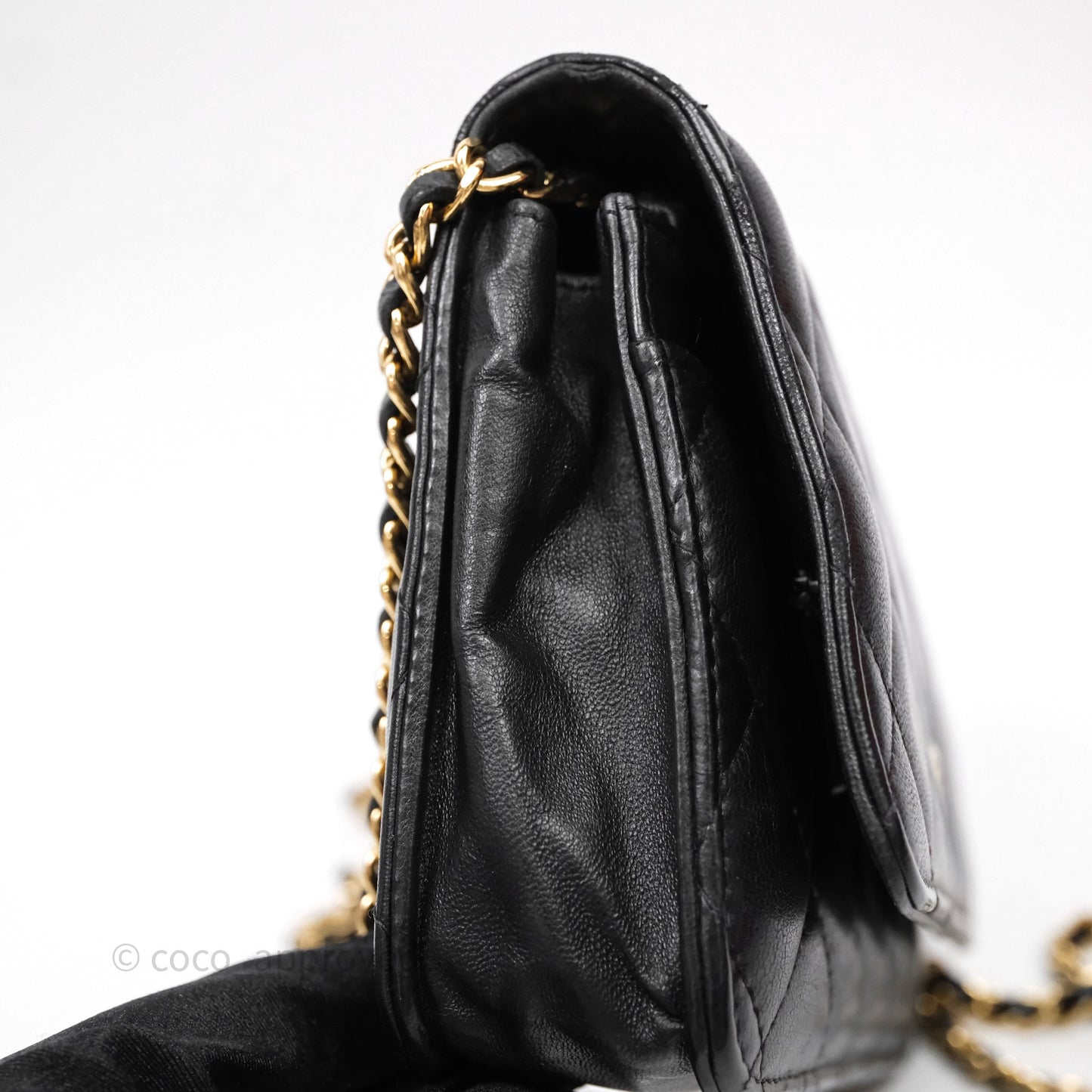 Chanel Classic WOC Wallet On Chain Quilted Black Lambskin Gold Hardware