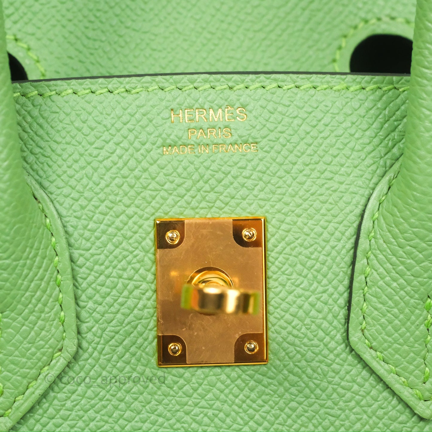 Hermès Birkin 25 Sellier Vert Criquet 3I Epsom Gold Hardware