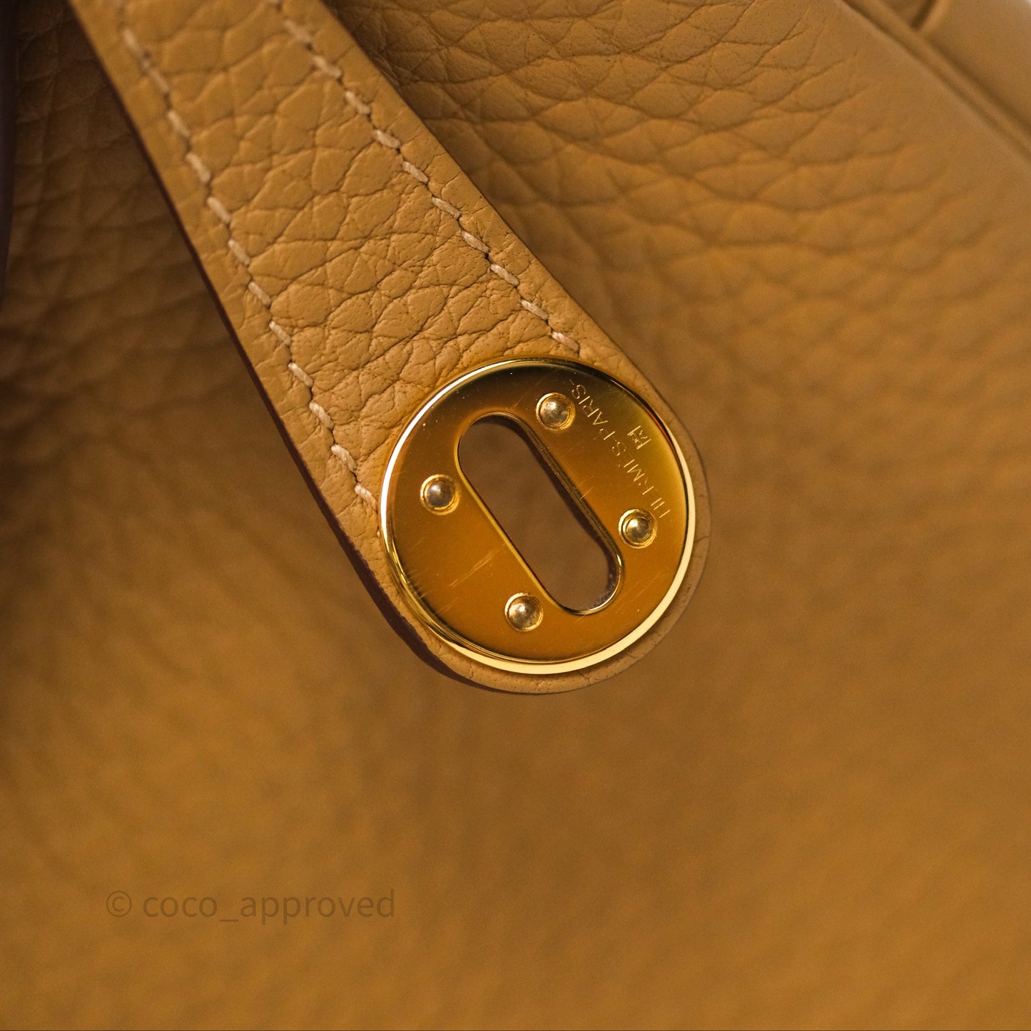 Hermès Mini Lindy 20 Biscuit 4B Clemence Gold Hardware With Rodeo