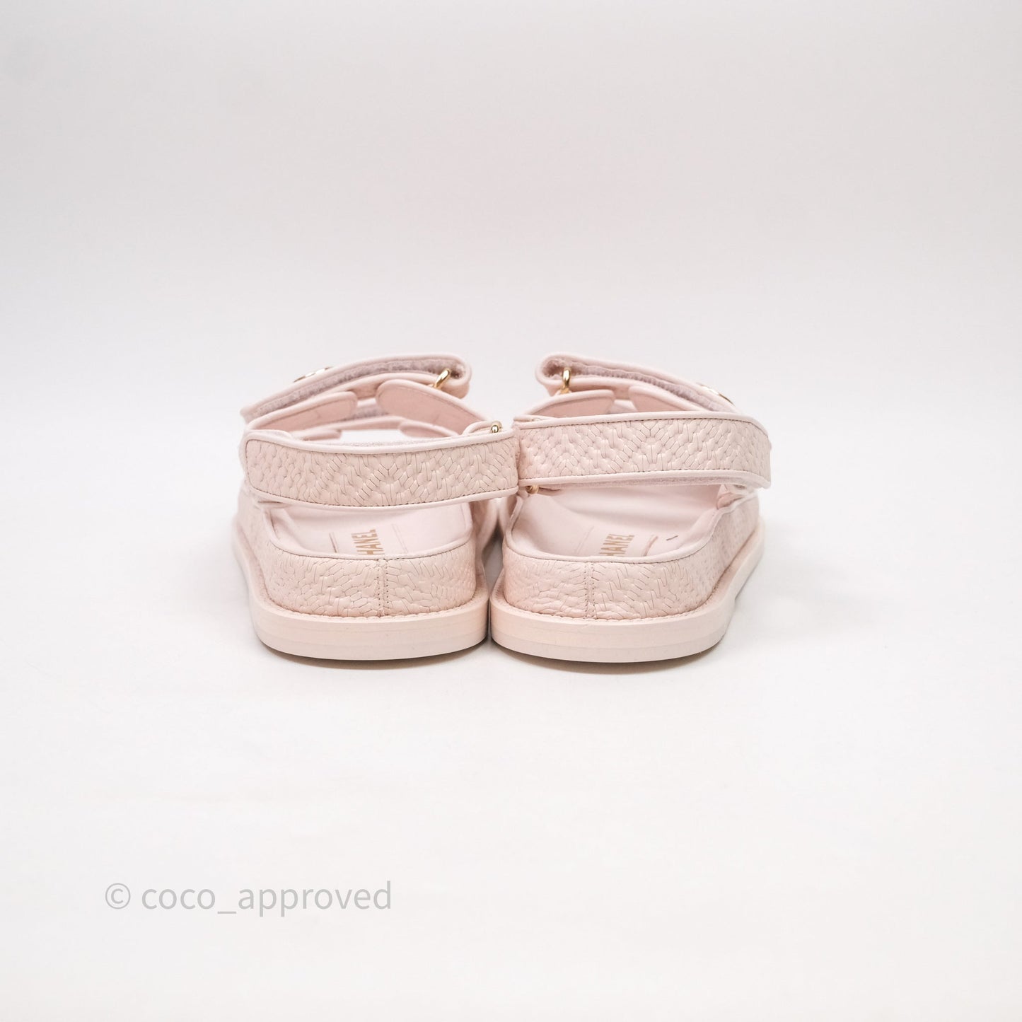 Chanel Dad Sandals Medallion Light Pink Size 39