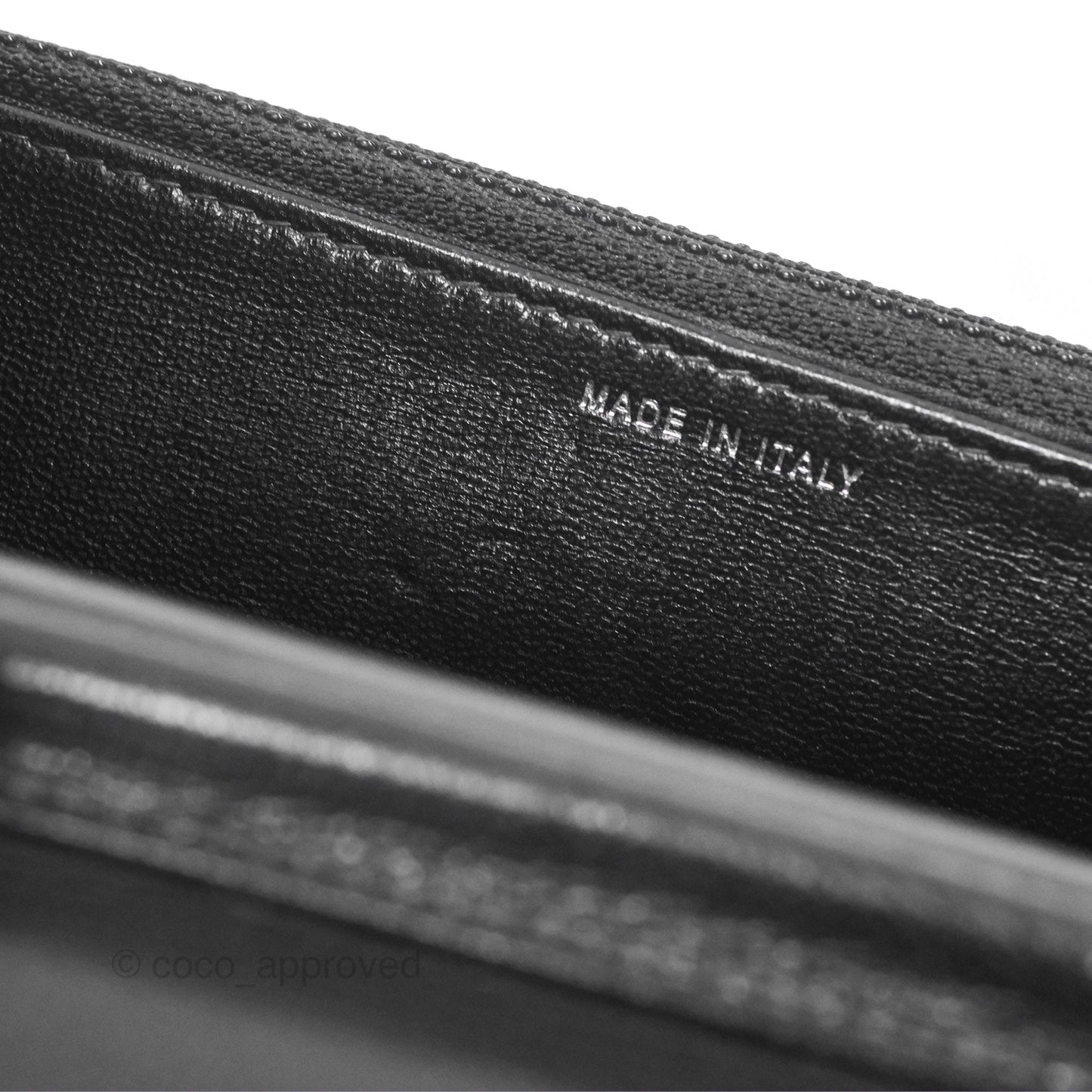 Chanel Diamond CC Wallet On Chain WOC Black Goatskin Silver Hardware