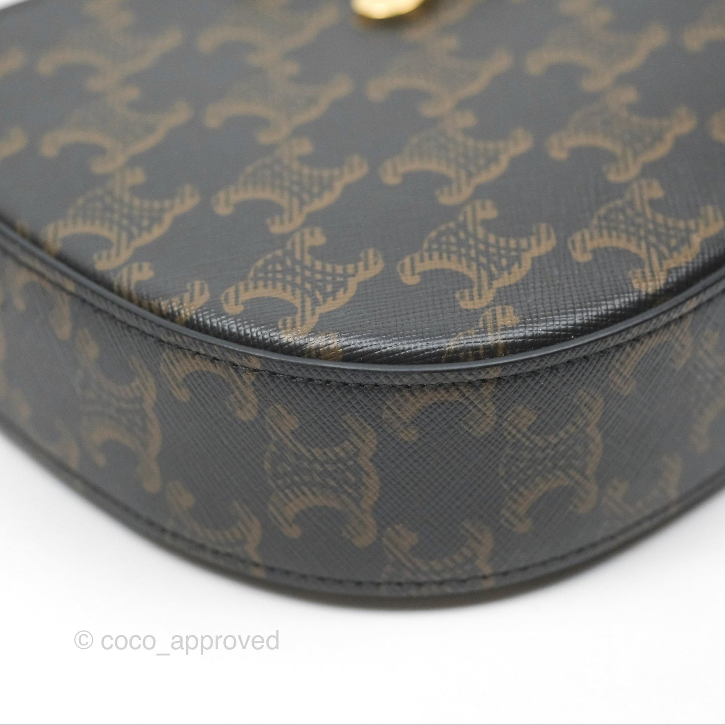 Celine Medium Tilly Bag In Triomphe Canvas and Calfskin Tan