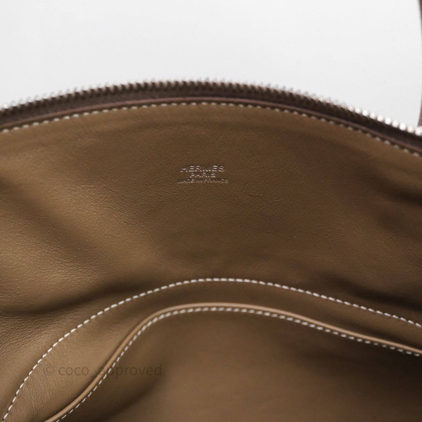 Hermès Bolide 31 Etoupe Evercolor Clemence Palladium Hardware