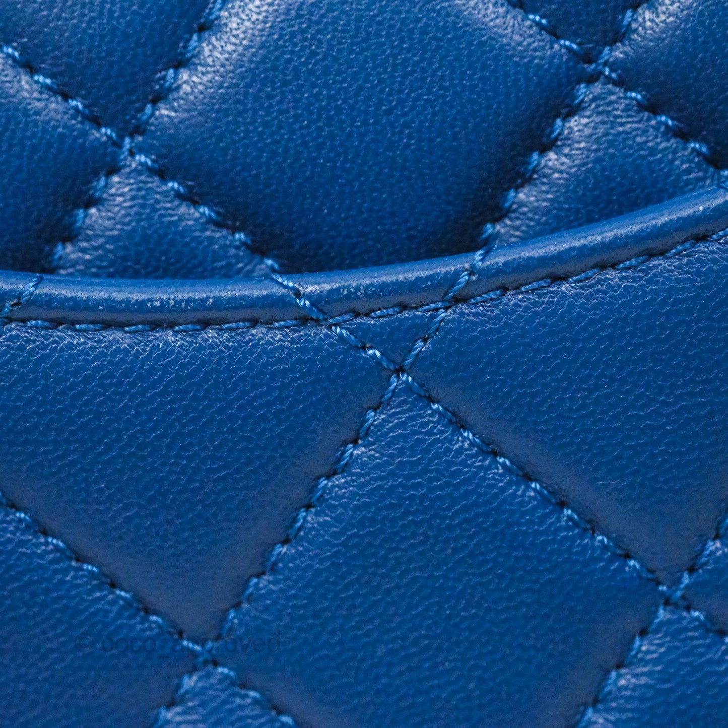 Chanel Mini Rectangular Pearl Crush Blue Lambskin Aged Gold Hardware