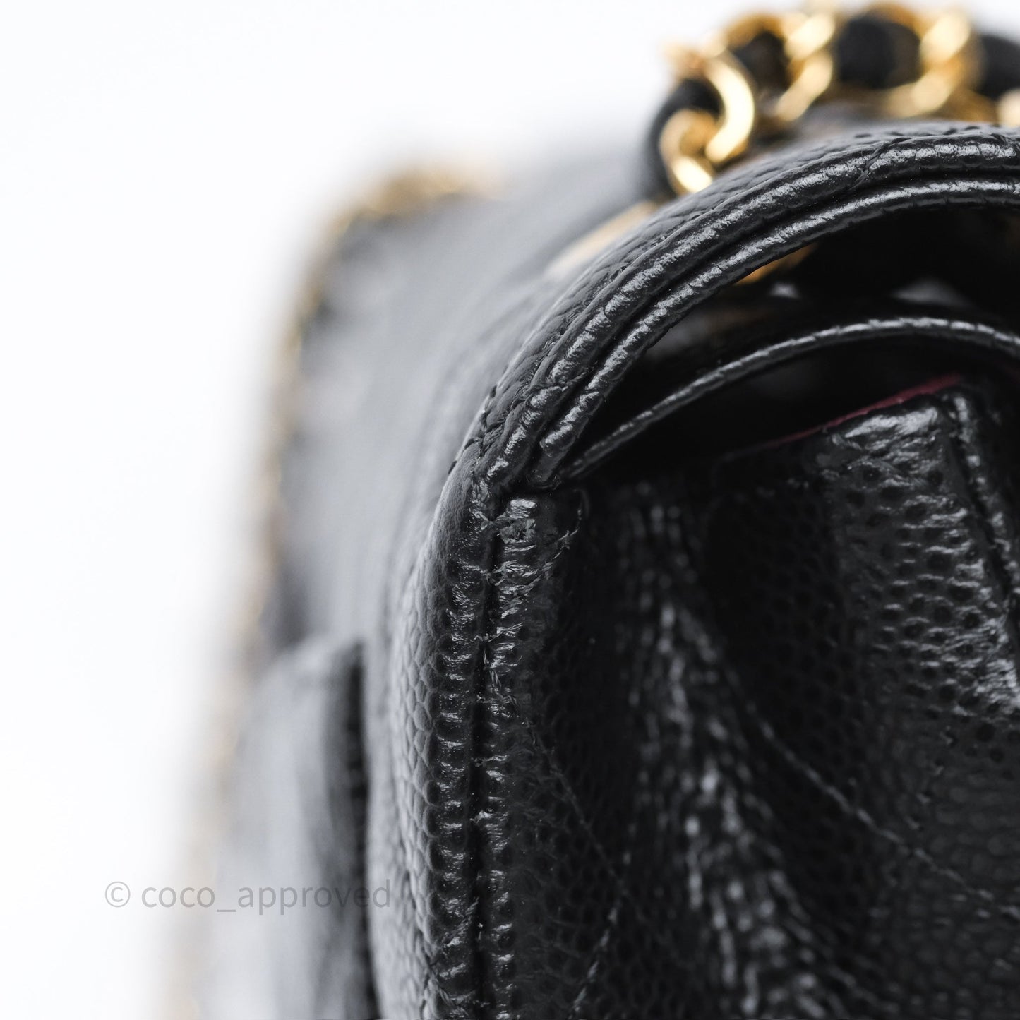 Chanel Small Classic Flap Quilted Black Caviar Gold Hardware
