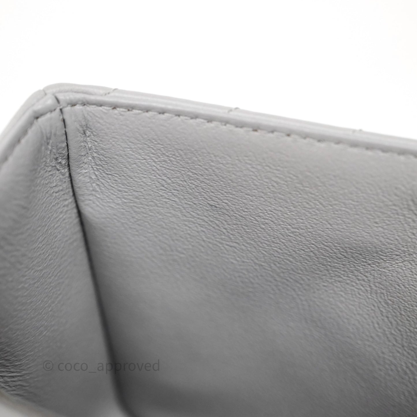 Chanel Mini Rectangular Chevron Grey Lambskin Light Gold Hardware