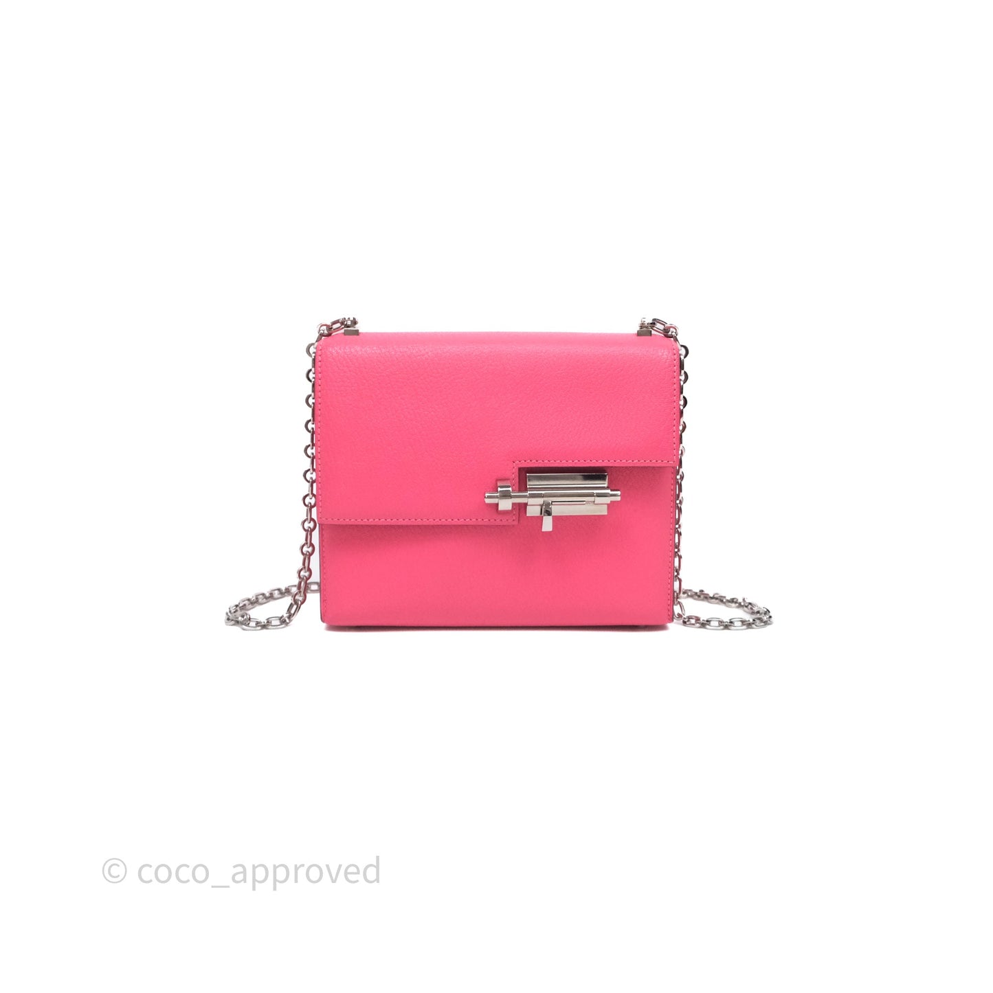 Hermès Mini Verrou Chaine Bag Rose Lipstick U5 Chevre Mysore Palladium Hardware
