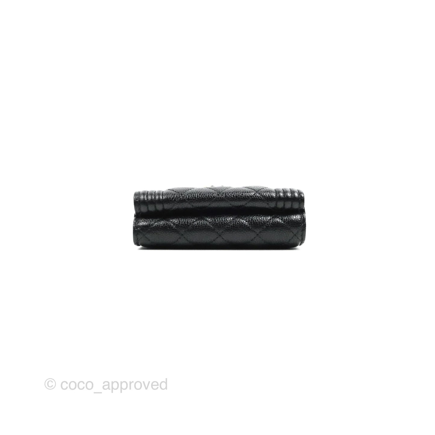 Chanel Quilted Small Boy Flap Wallet Black Caviar Gold Hardware