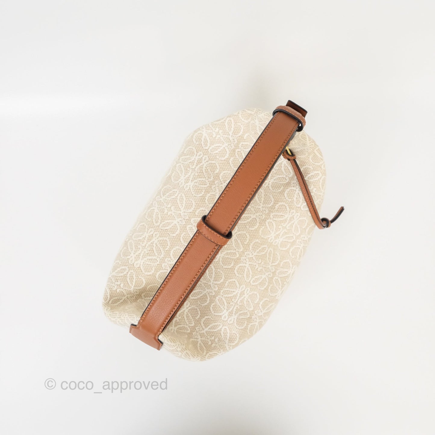 Loewe Medium Cubi Bag Anagram Jacquard & Calfskin Ecru/Tan