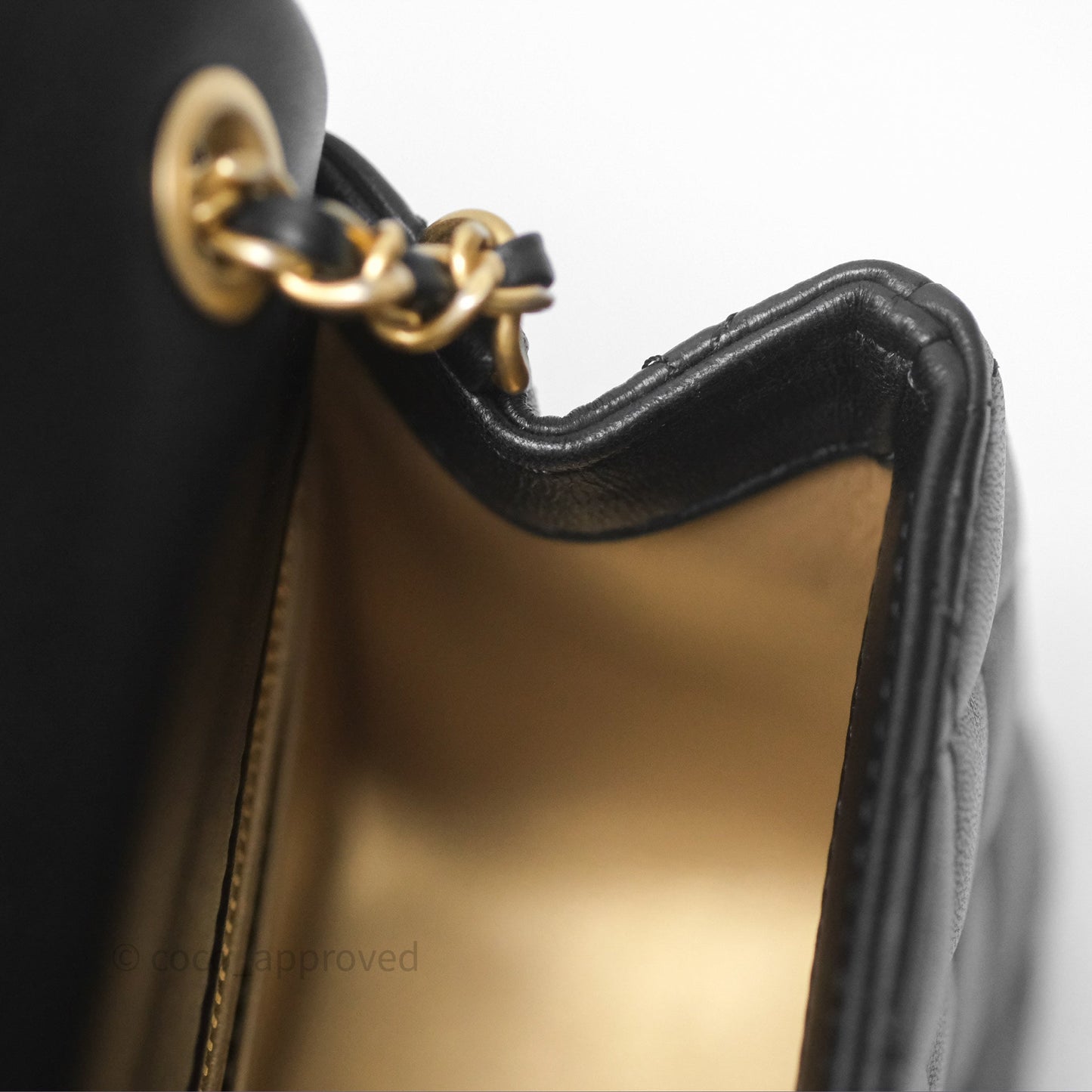 Chanel Pearl Crush Mini Square Quilted Black Lambskin Aged Gold Hardware