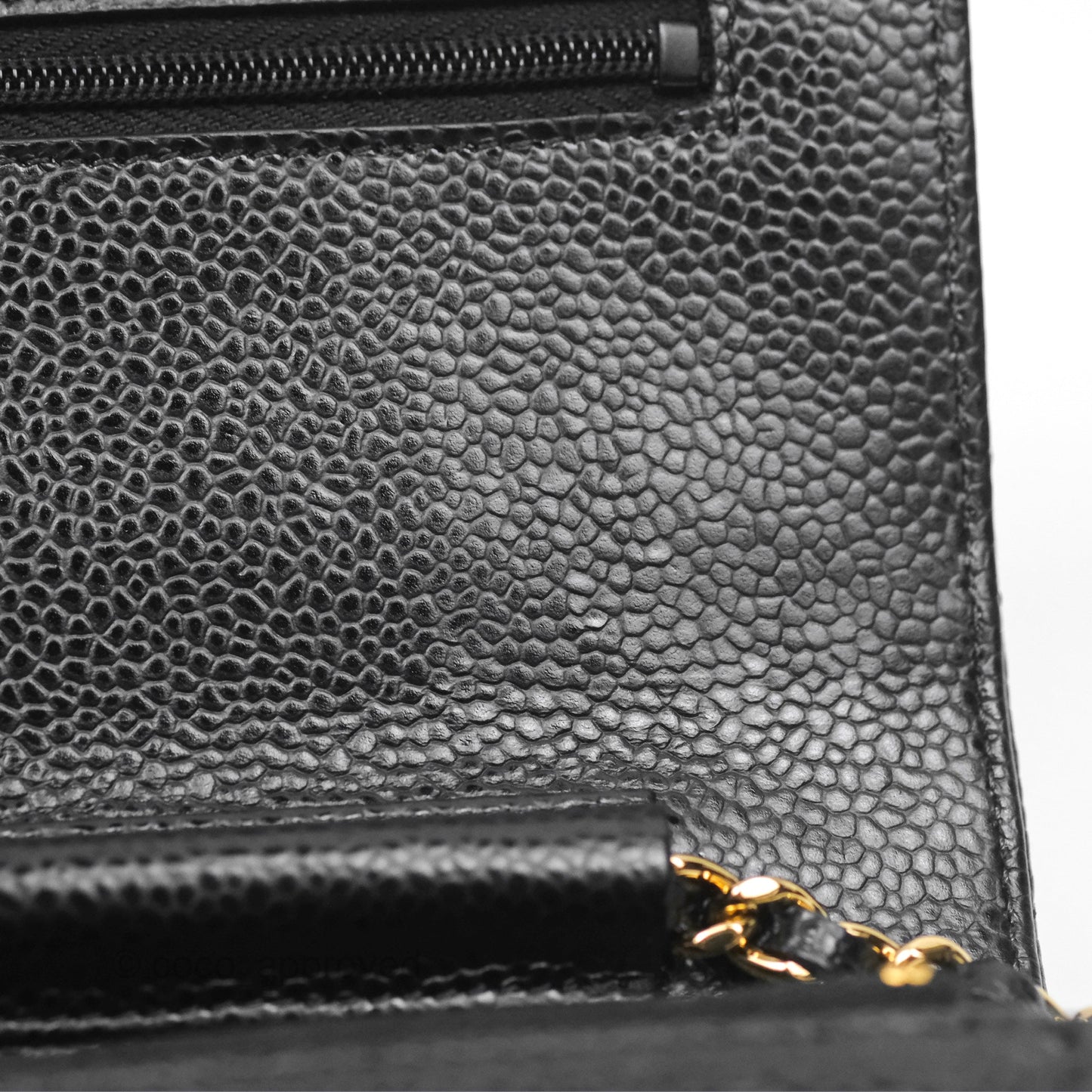 Chanel Classic Wallet On Chain WOC Quilted Black Caviar Gold Hardware