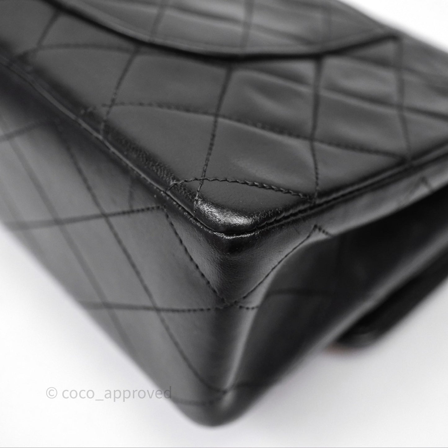 Chanel Classic Vintage Double Flap M/L Black Lambskin Gold Hardware