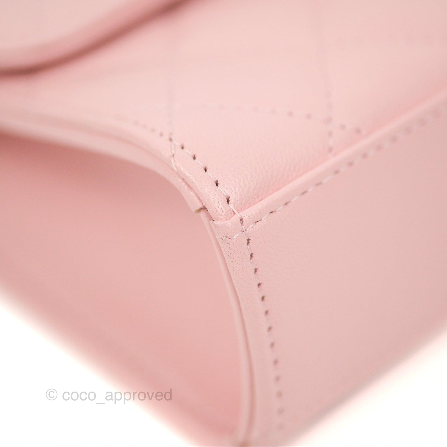 Chanel Enamel Top Handle Clutch with Chain Pink Lambskin Aged Gold Hardware 22B