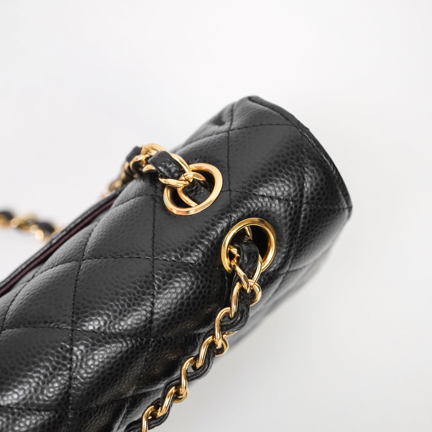 Chanel Quilted Classic M/L Medium Flap Black Caviar Gold Hardware