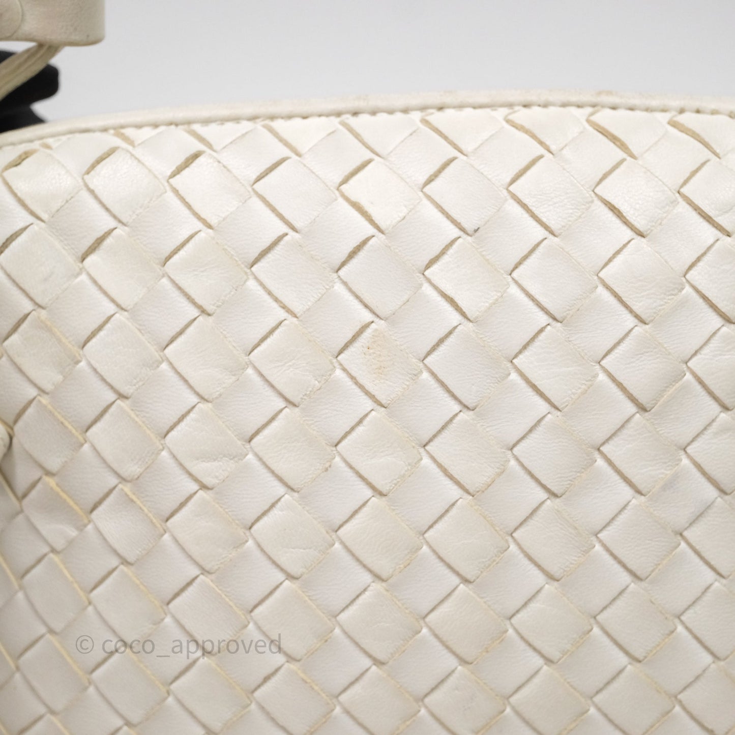 Bottega Veneta Nodini Crossbody Bag White Nappa Intrecciato