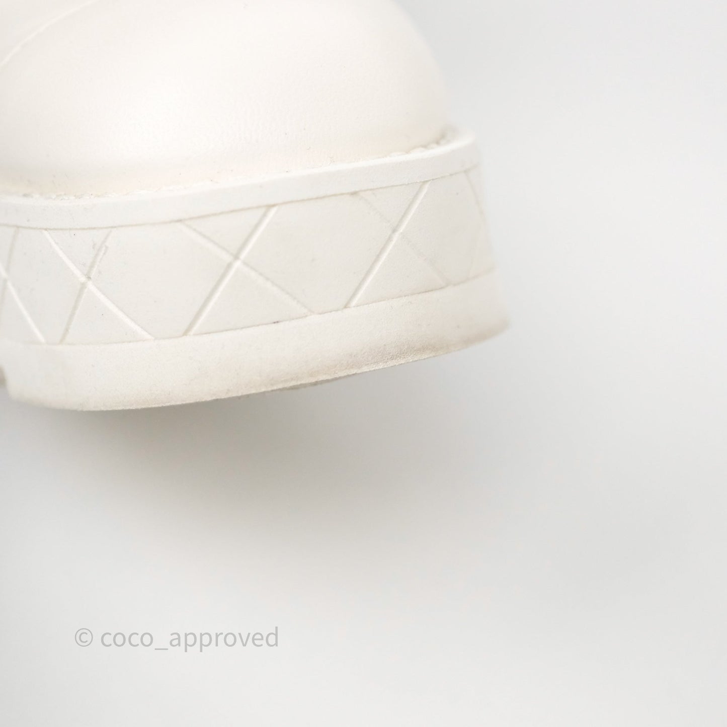Chanel Logo Wedge Combat Boots White Size 38.5