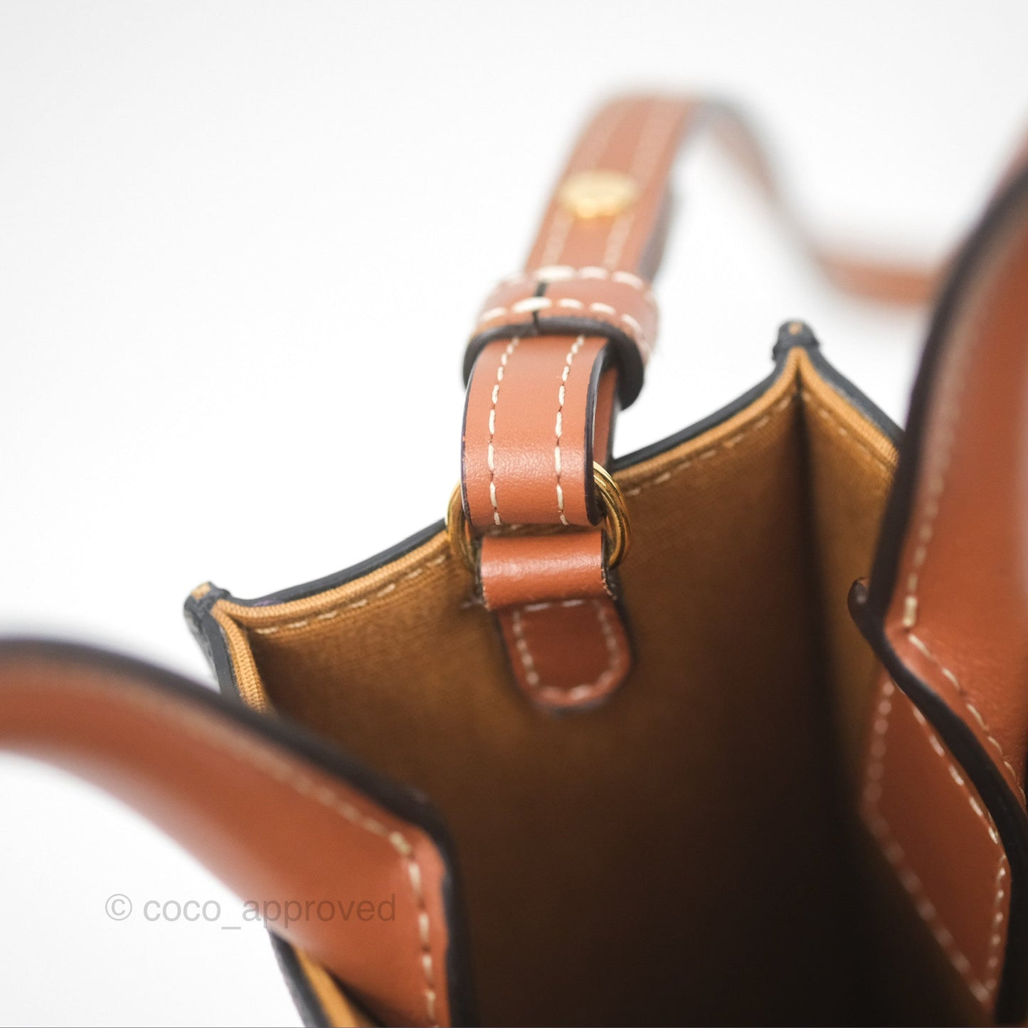 Celine Mini Vertical Cabas Bag Triomphe Canvas Tan