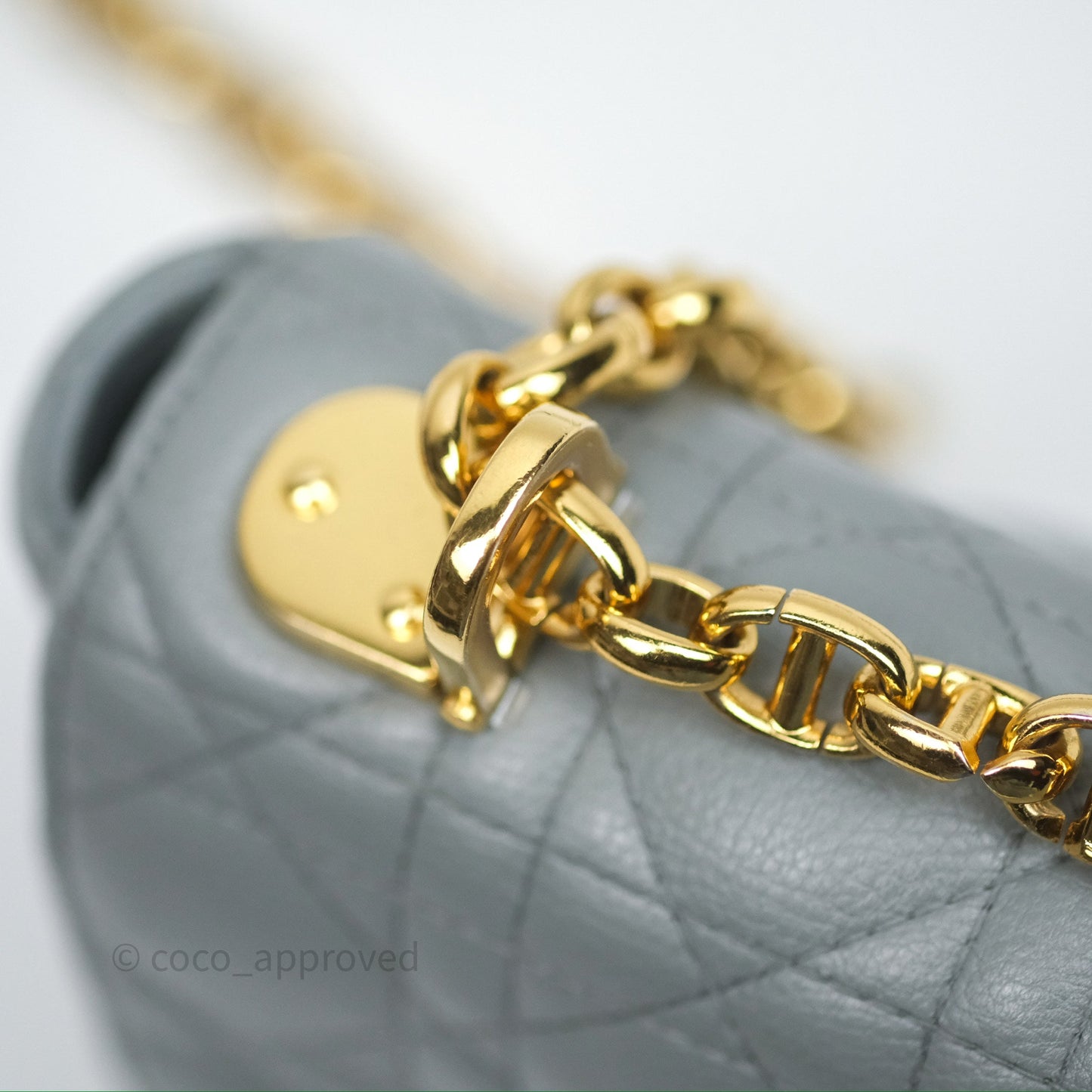Dior Small Caro Bag Grey Supple Cannage Calfskin
