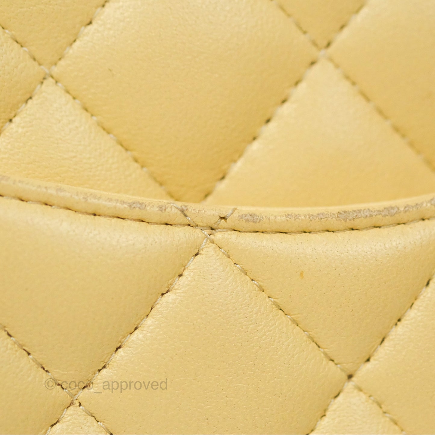Chanel Mini Square Quilted Yellow Lambskin Gold Hardware