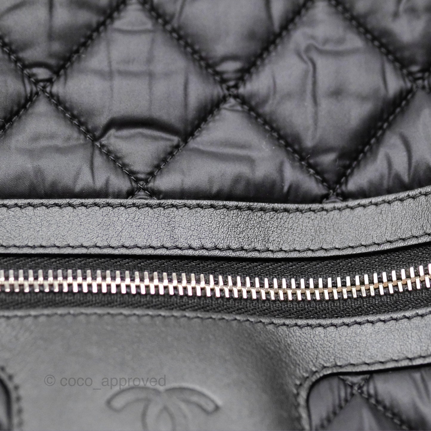 Chanel Coco Cocoon Backpack Black Nylon Silver Hardware
