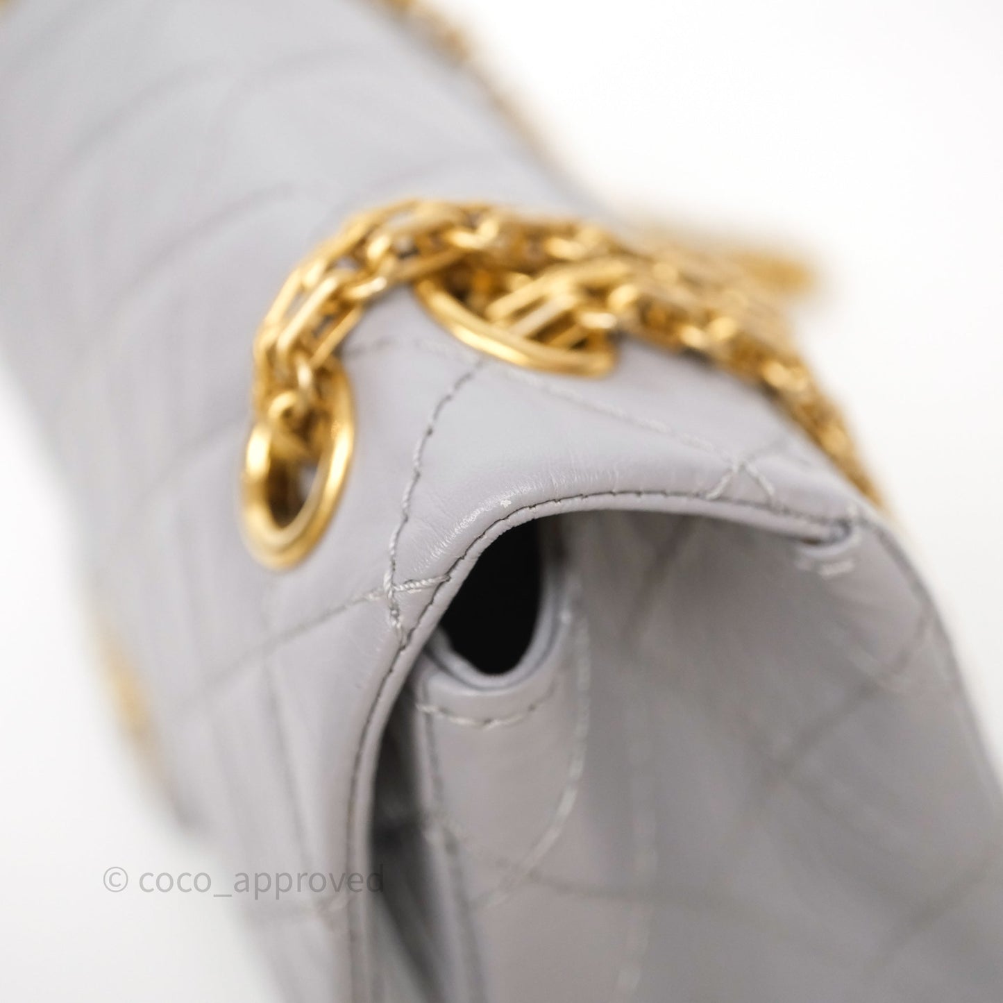 Chanel Mini Reissue 224 Grey Aged Calfskin Aged Gold Hardware