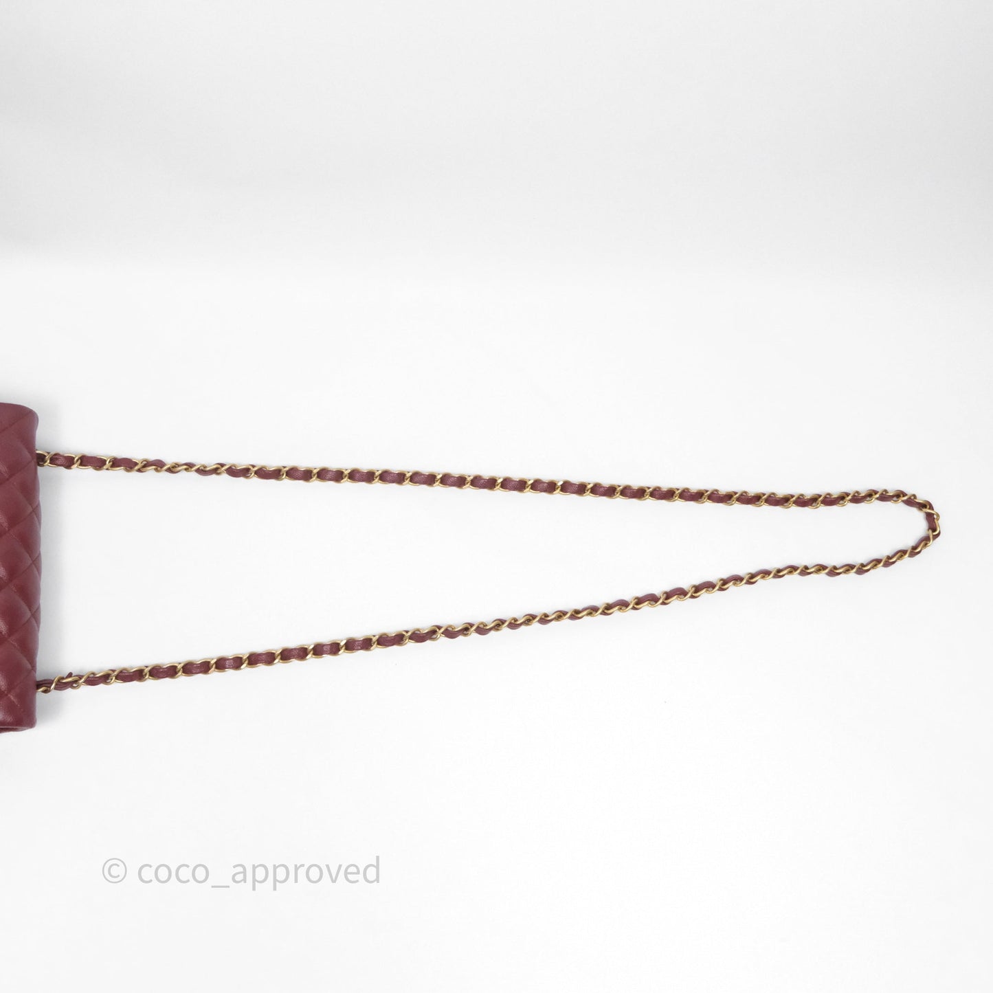 Chanel Classic Quilted Mini Rectangular Flap Burgundy Caviar Aged Gold Hardware