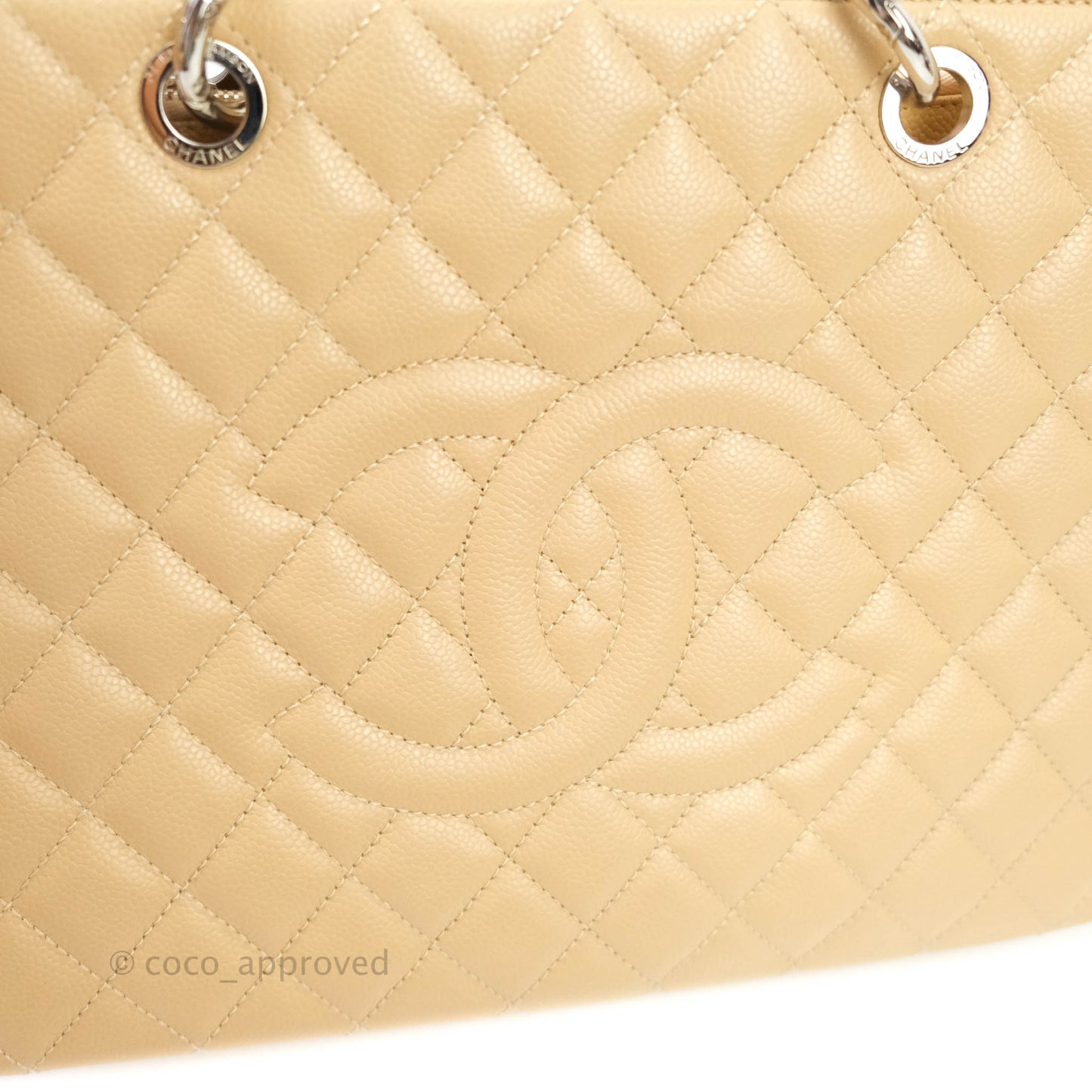 Chanel GST Beige Caviar Silver Hardware