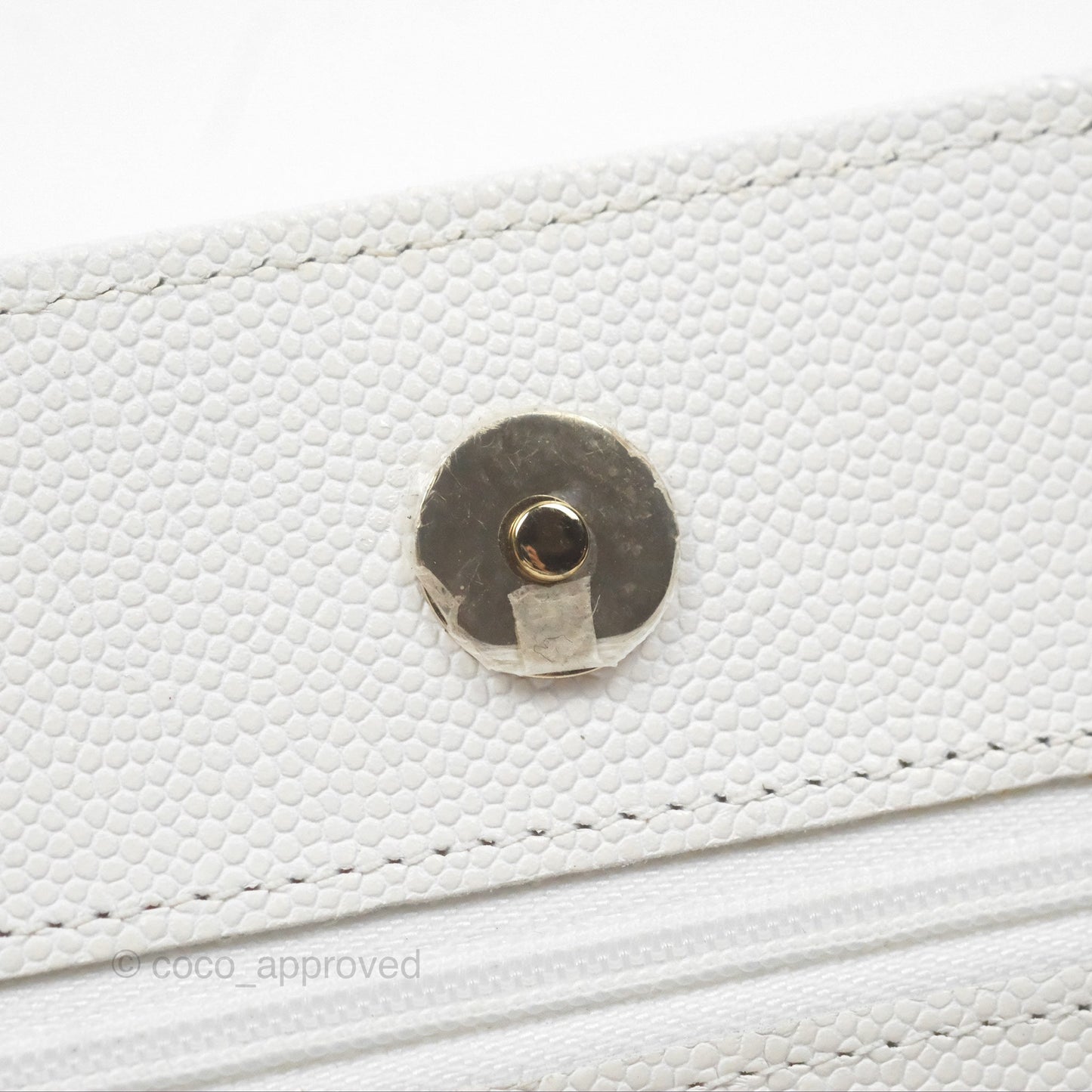 Chanel Quilted Classic Wallet on Chain WOC White Caviar Gold Hardware