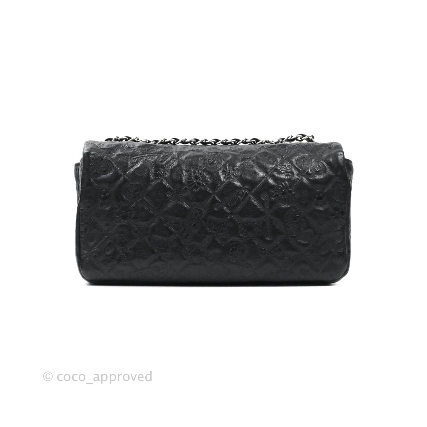 Chanel Small Embroidered Flap Bag Black Silver Hardware
