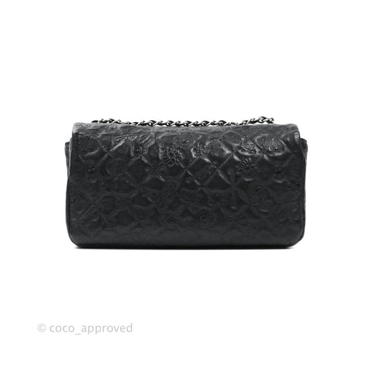 Chanel Small Embroidered Flap Bag Black Silver Hardware