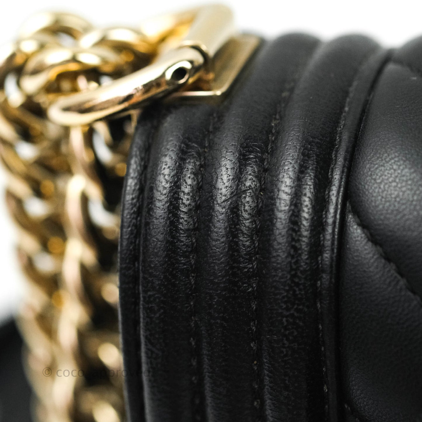 Chanel Small Boy Chevron Black Lambskin Gold Hardware