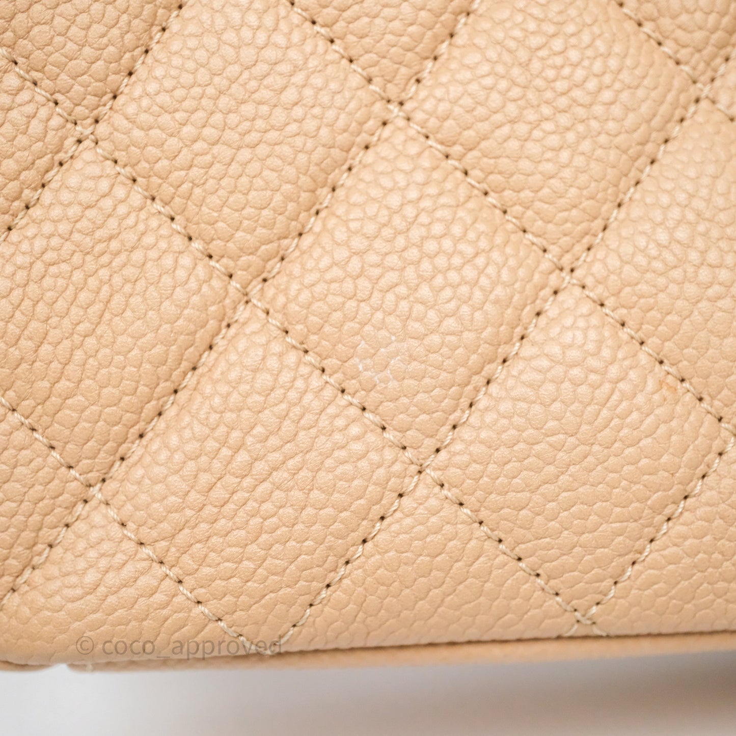 Chanel Small CC Filigree Flap Quilted Beige Black Caviar