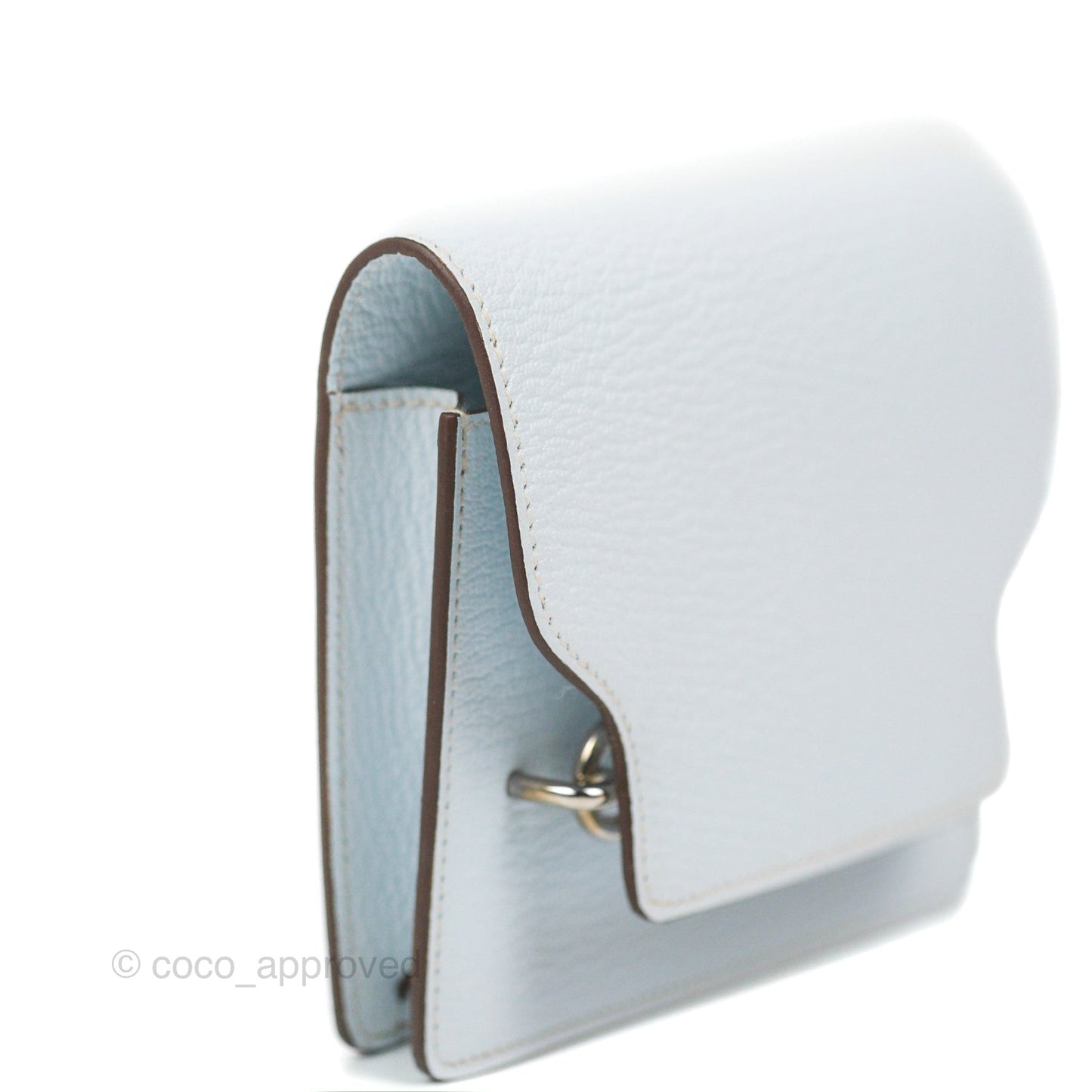Hermès Roulis Slim Wallet Bleu Brume Chevre Mysore Palladium Hardware
