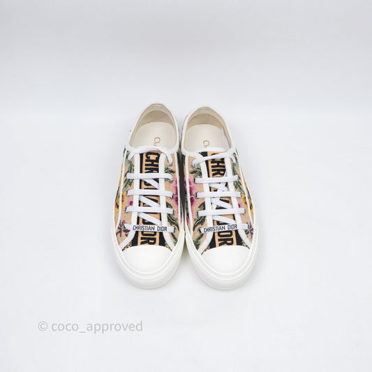 Dior Walk'n'Dior Sneakers Beige Floral Embroidered Canvas Size 37