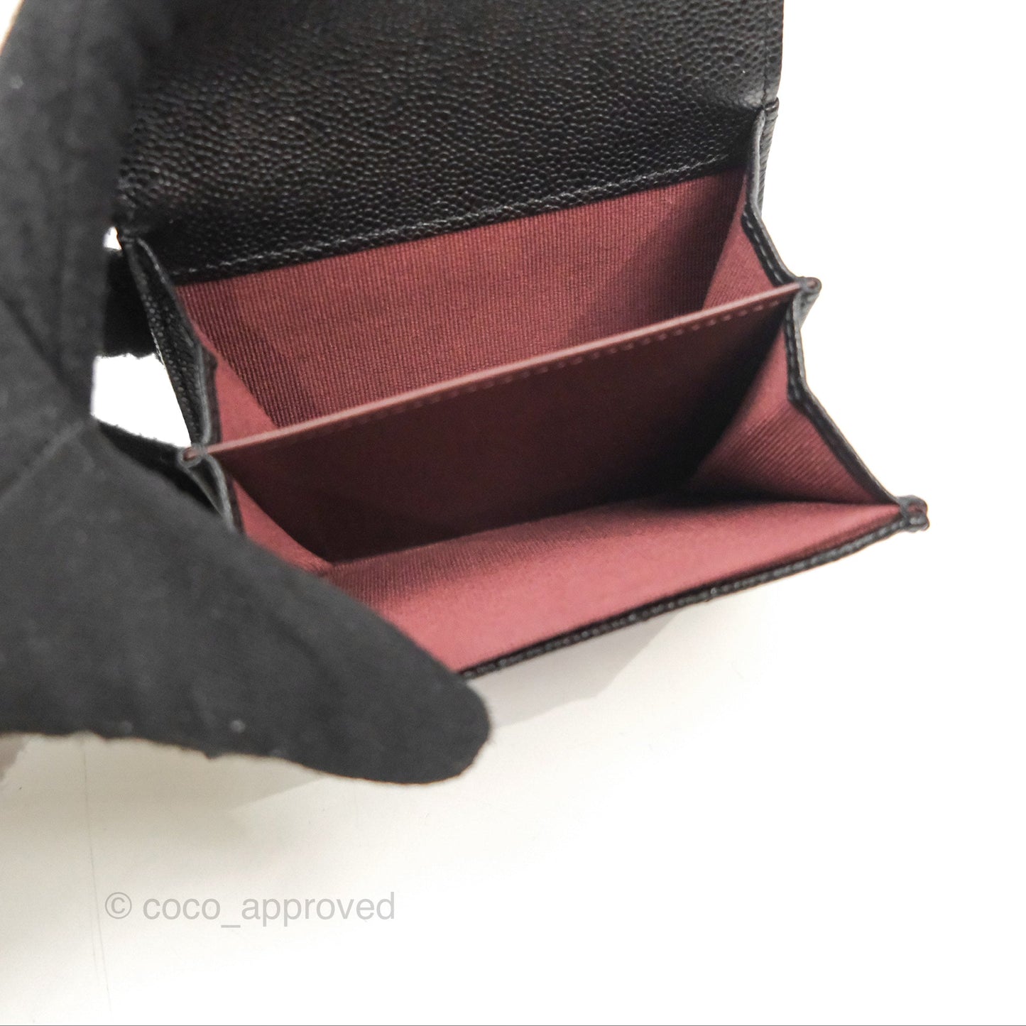 Chanel Caviar Quilted Flap Card Holder Black Gold Hardware