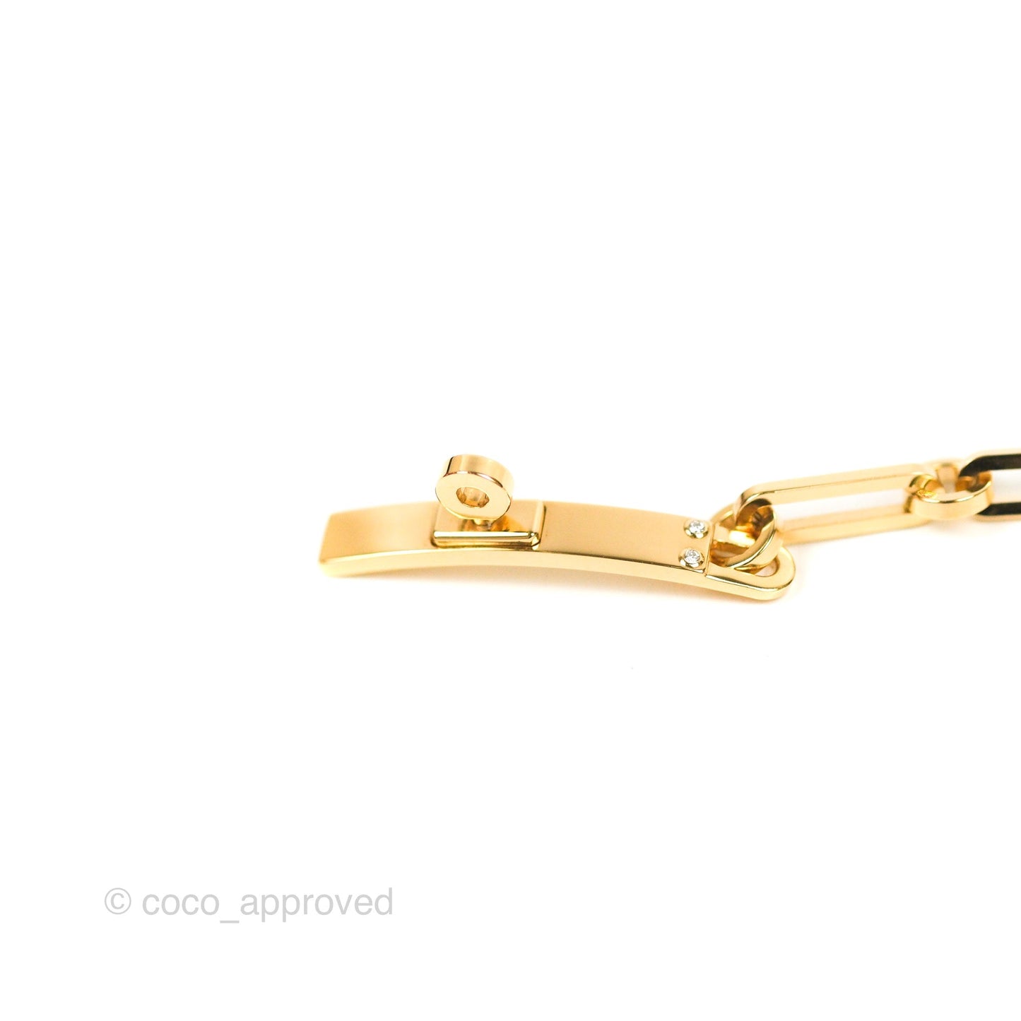 Hermès Kelly Chaine Bracelet 4 Diamond Gold Tone