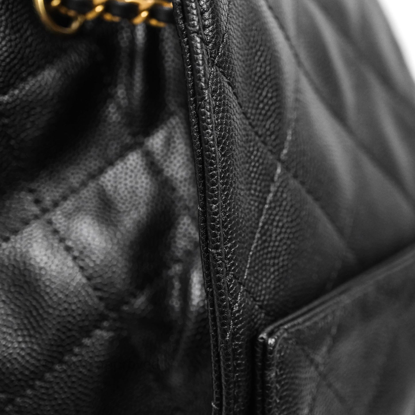 Chanel 25 Medium Black Caviar Aged Gold Hardware