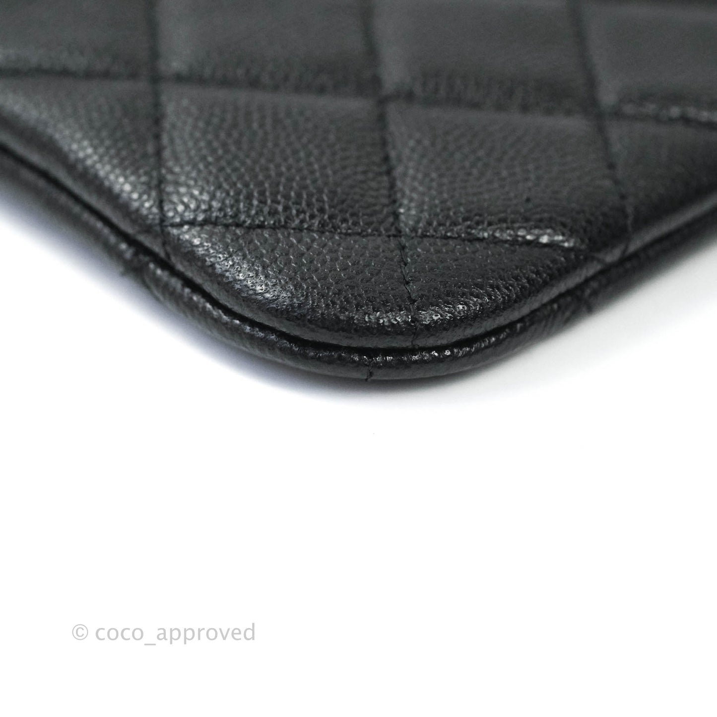 Chanel Quilted Mini O Case Black Caviar Gold Hardware