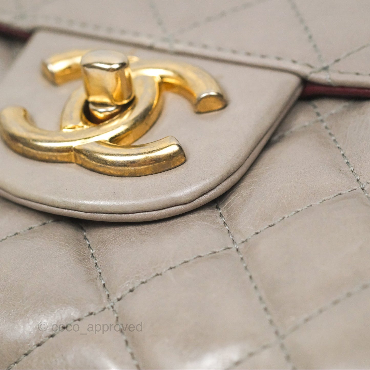 Chanel Accordion Flap Bag Taupe Crinkled Glazed Calfskin