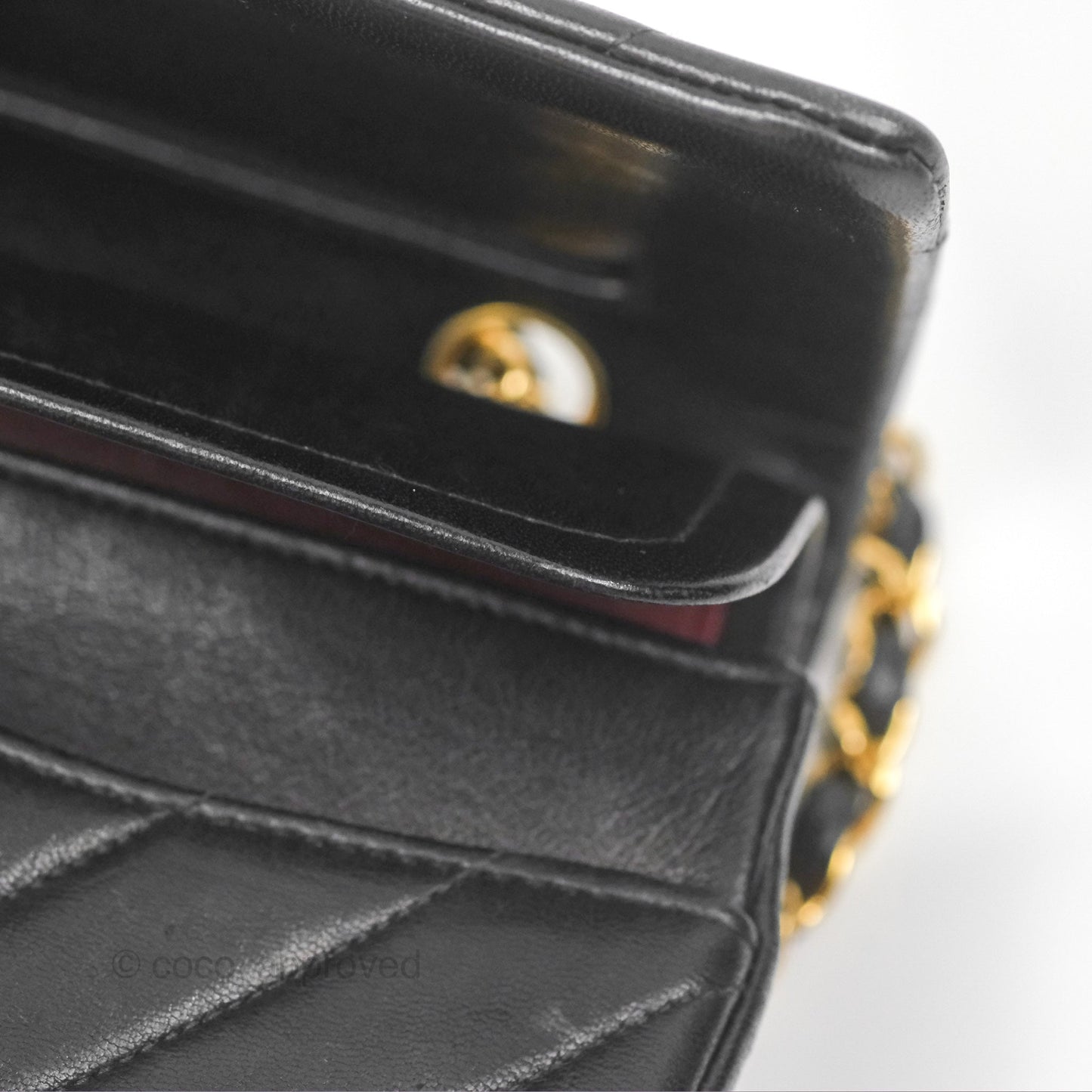 Chanel Vintage Medium Classic Flap Chevron Black Lambskin 24K Gold Hardware