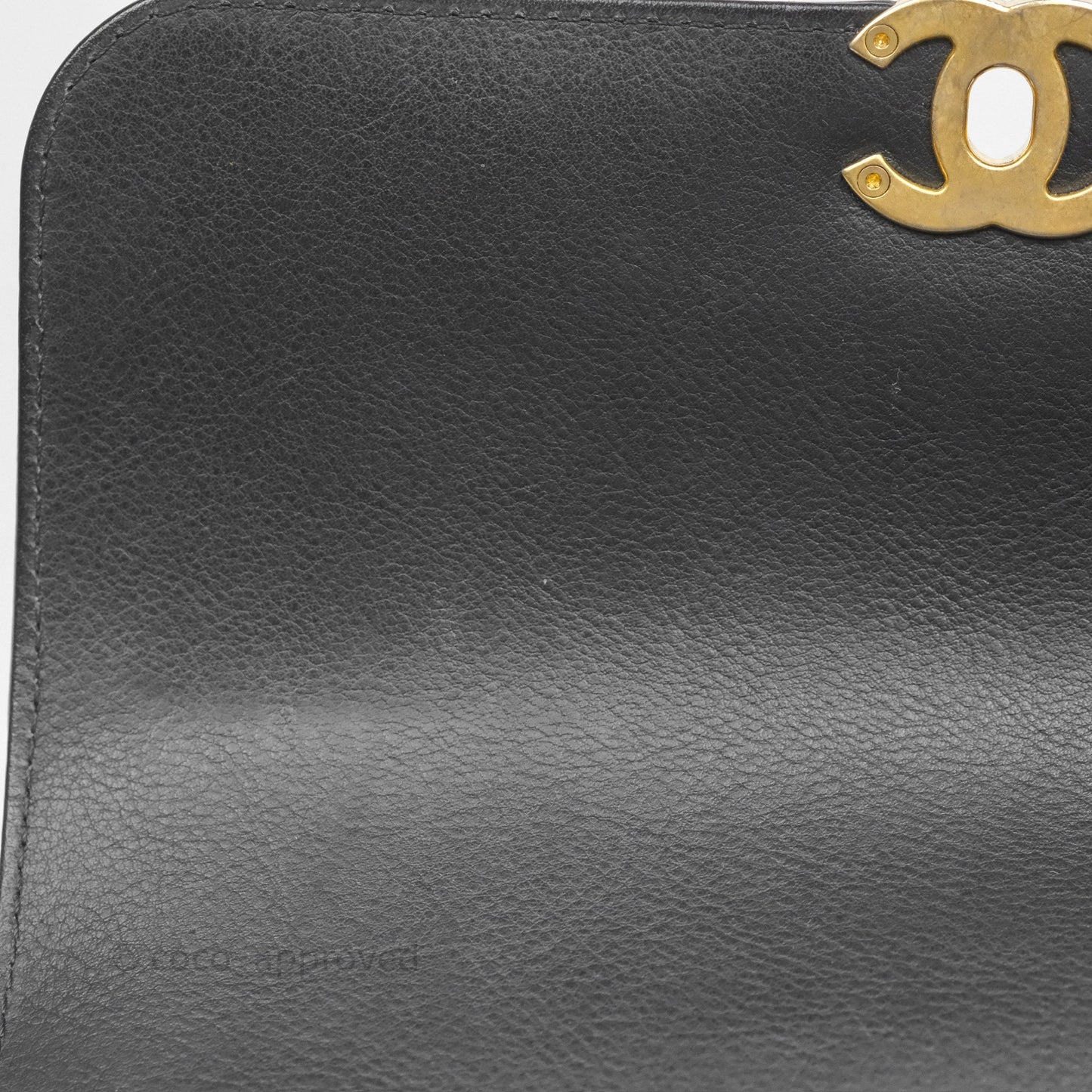 Chanel Side Chain Compartment Flap Black Calfskin Aged Gold Hardware