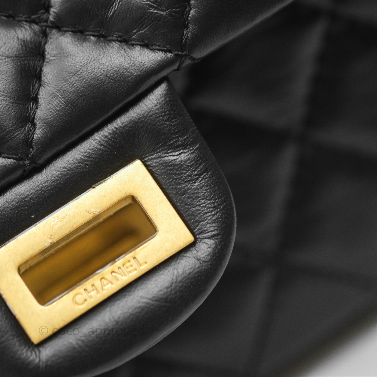 Chanel Mini Reissue 224 Black Aged Calfskin Gold Hardware