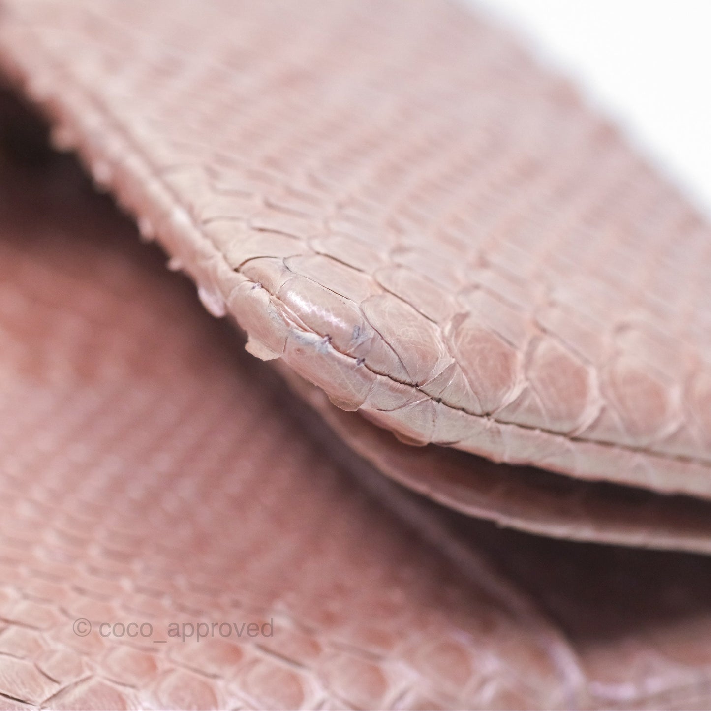 Chanel Classic M/L Medium Flap Quilted Iridescent Pink Python Gold Hardware