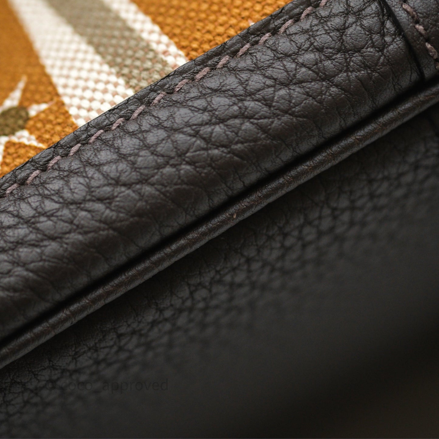 Hermès Garden Party 36 Printed H Plume Canvas/ Negonda Caramel 28/ Ecru-beige 14/ Ebene 46