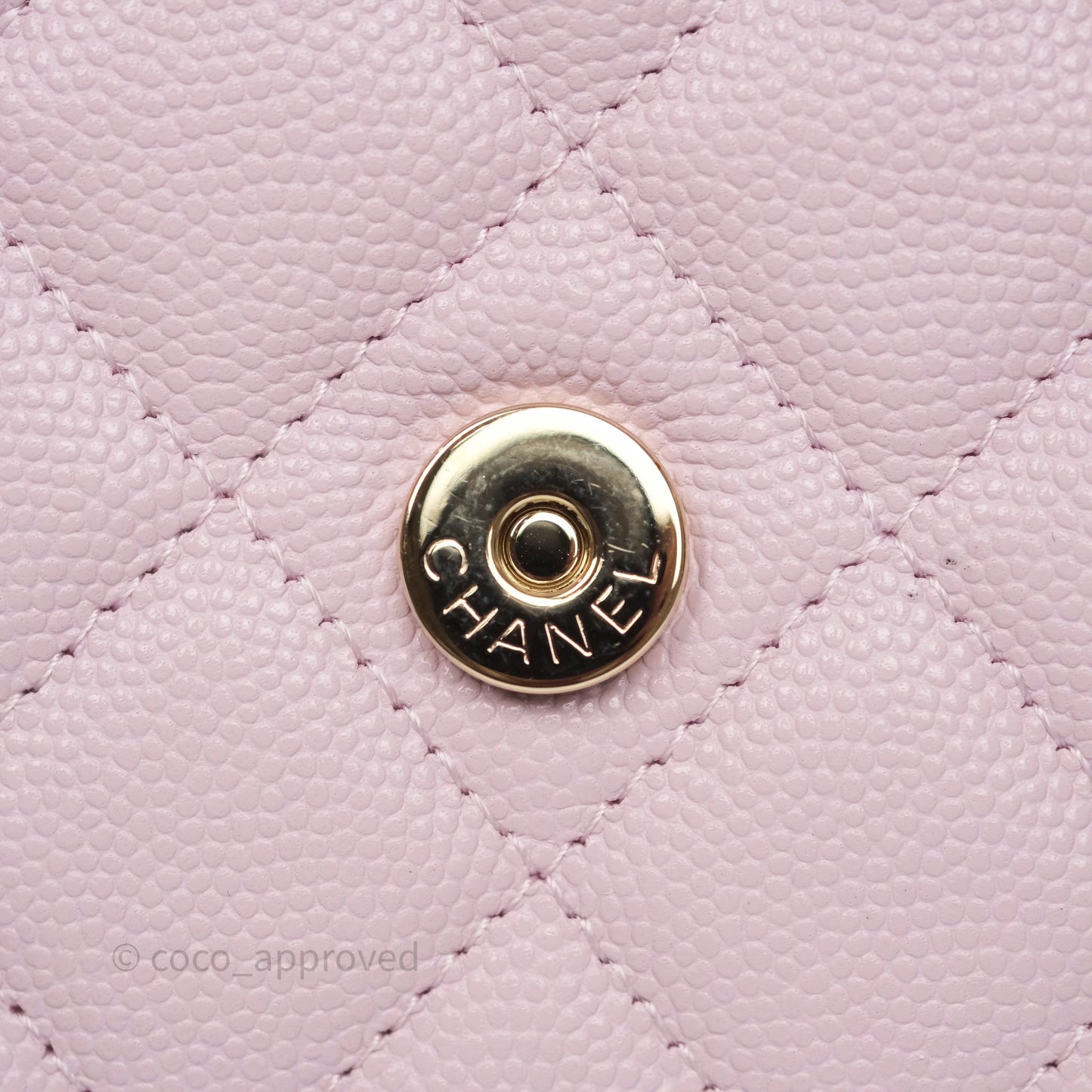 Chanel Classic Quilted Wallet On Chain WOC Pink Caviar Gold Hardware