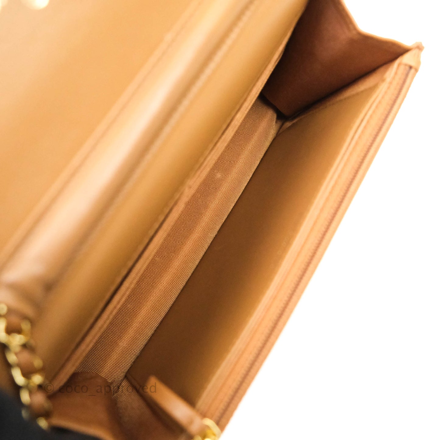 Chanel Quilted Wallet on Chain WOC Caramel Tan Lambskin Gold Hardware
