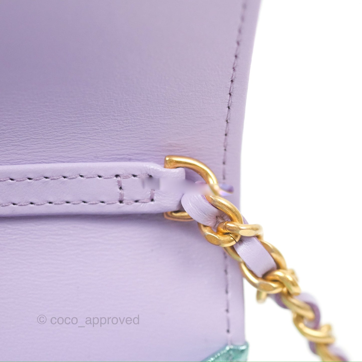 Chanel Mini WOC Phone Holder Metallic Rainbow Lambskin 24C