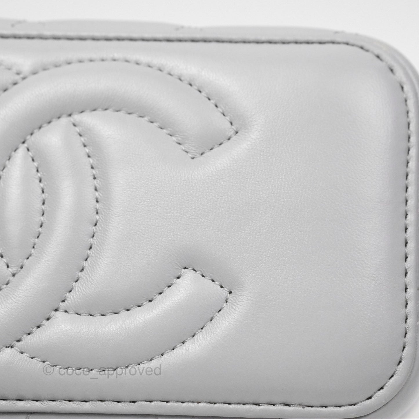 Chanel All Slide Vanity with Adjustable Chain Grey Lambskin Aged Gold Hardware